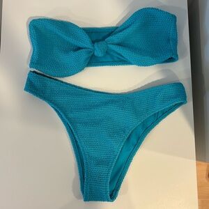 pacsun- LA hearts blue ribbed bikini